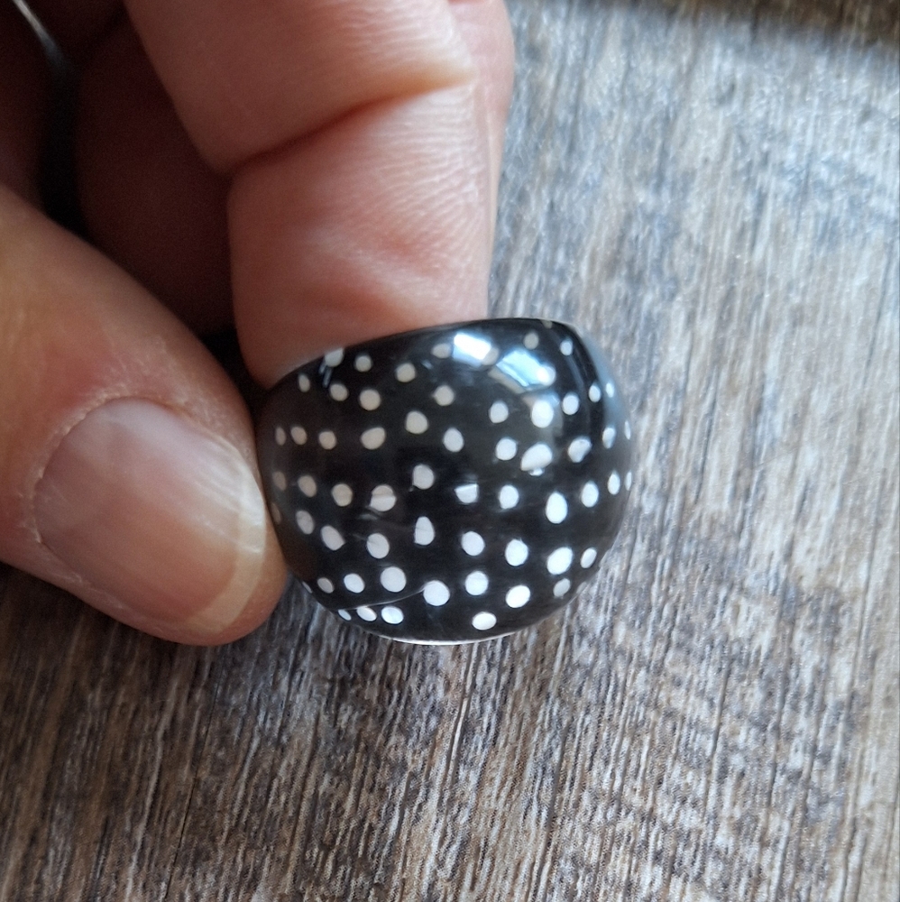 Black and White Polka Dot Nail Art